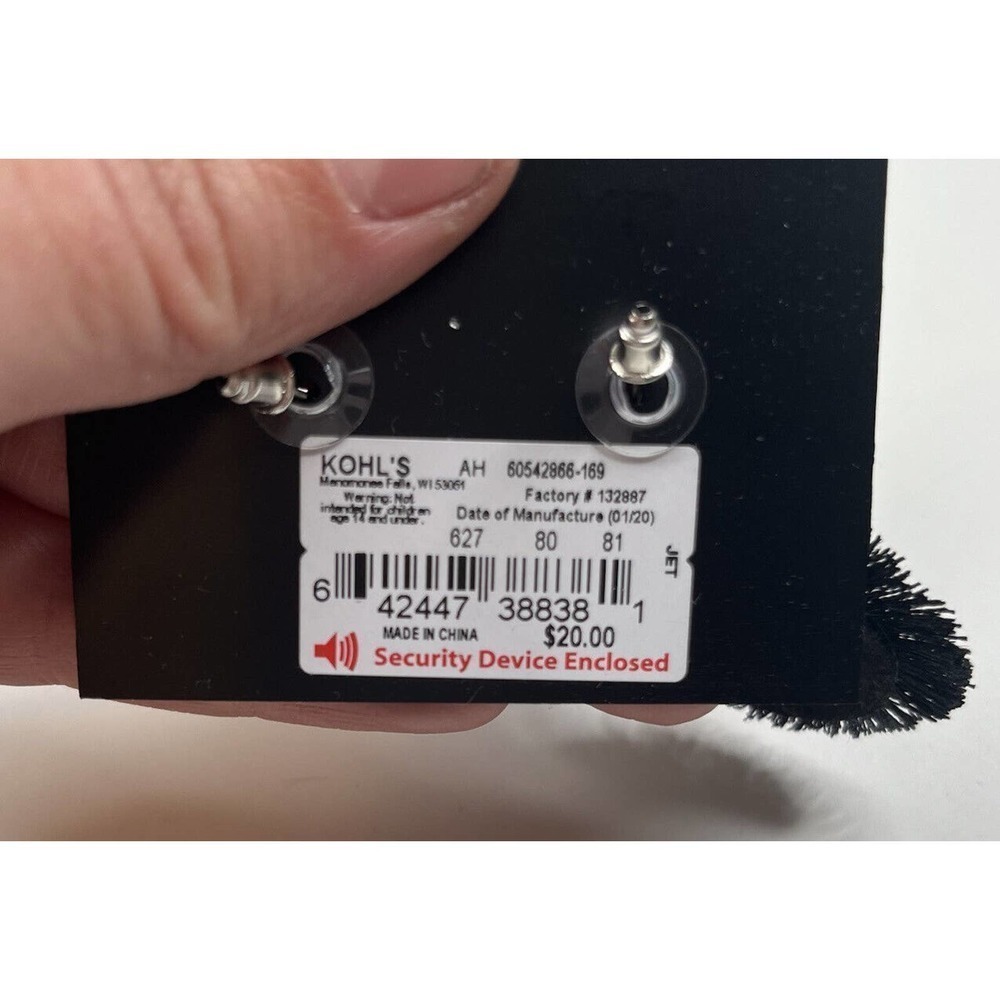 NEW Simply Vera Wang Black Frayed Drop Earrings with Defect - Picture 3 of 6